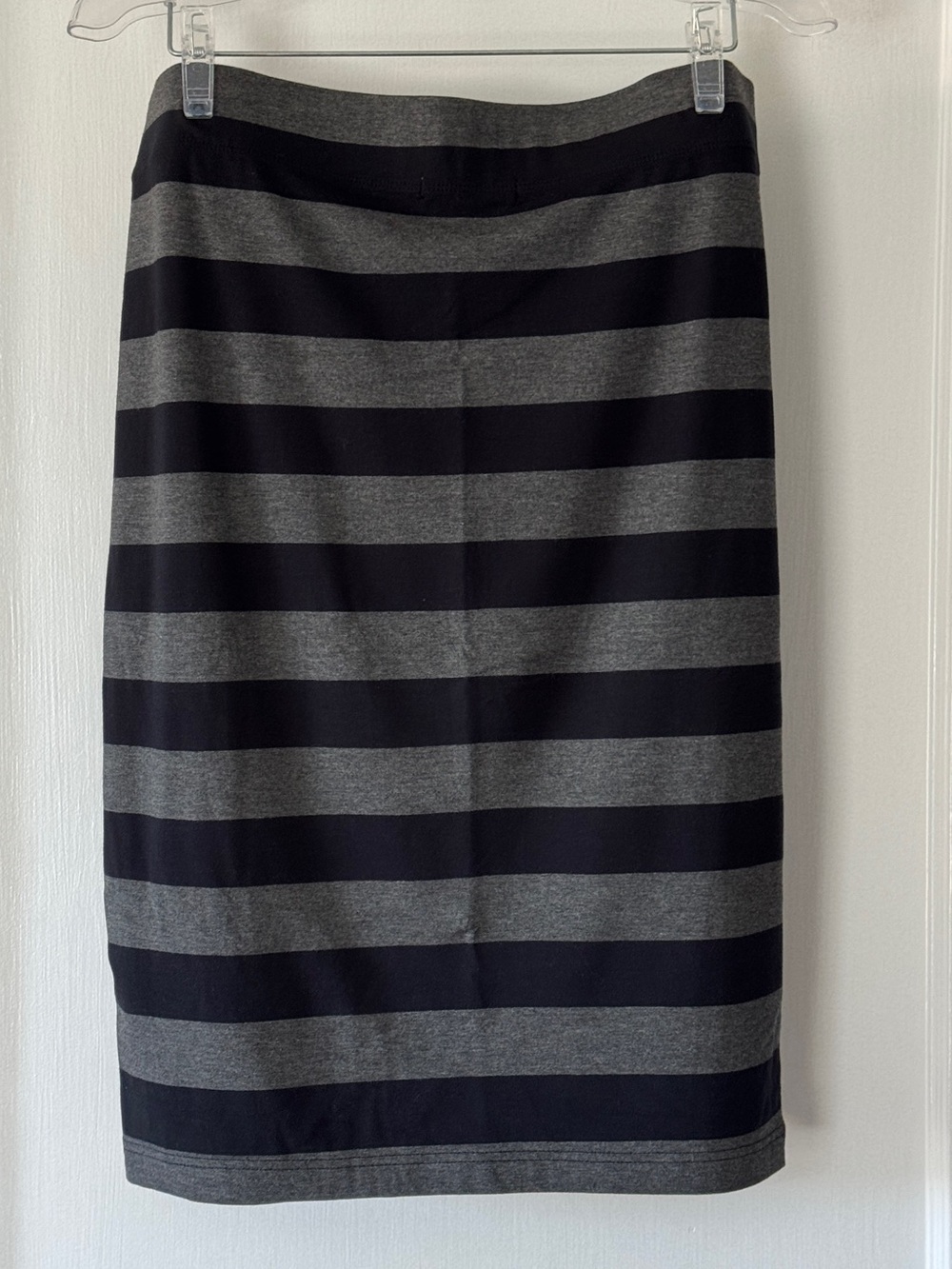 Banana Republic Black and Gray Horizontal Stripe Pencil Skirt